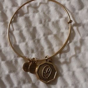 Alex and ani letter bracelet Gold